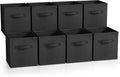 Sorbus Fabric Storage Cubes, 8 Pack, with Handles (11 Inch, Black)