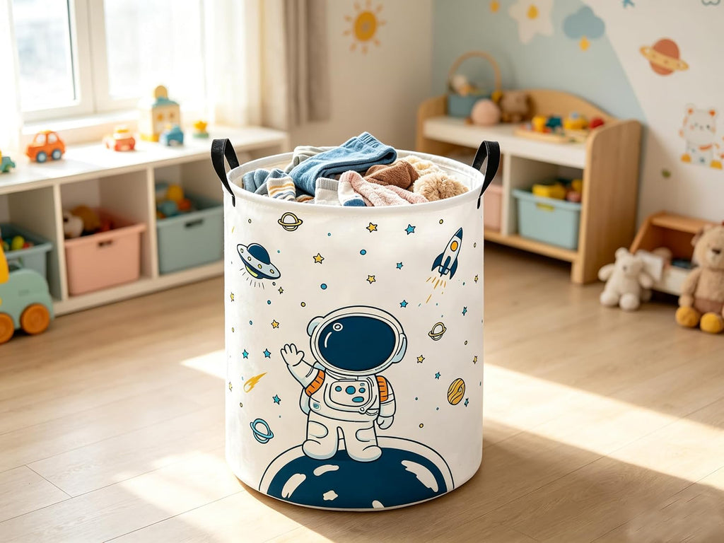 Baby Laundry Hamper kids laundry Basket Waterproof Storage Bin for(Star Astronaut)