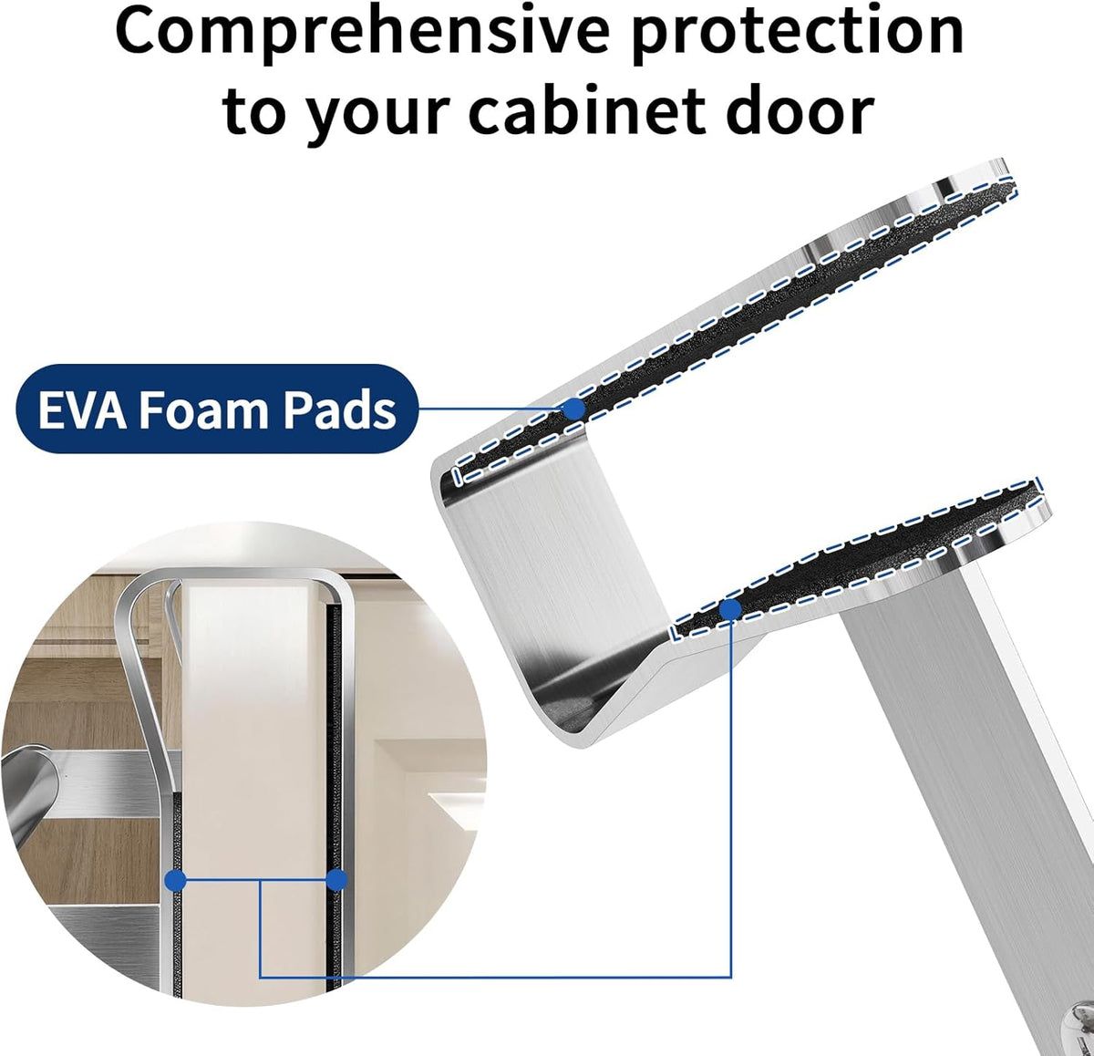 STWWO Over Cabinet Towel Holder, Brushed Dish Towel Rack Bars for Kitchen