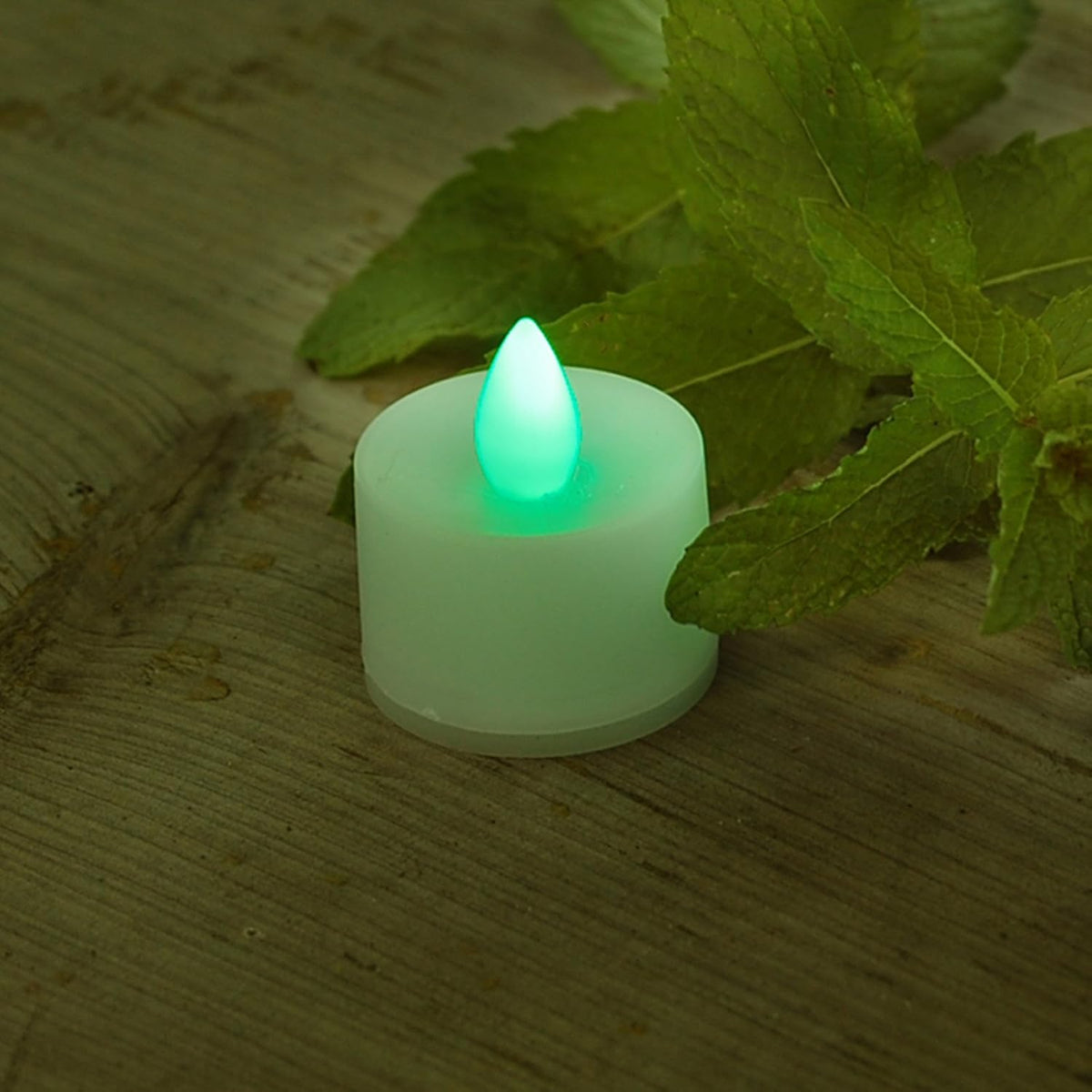LumaBase Battery Operated Tea Light Candles, Red - Set of 12