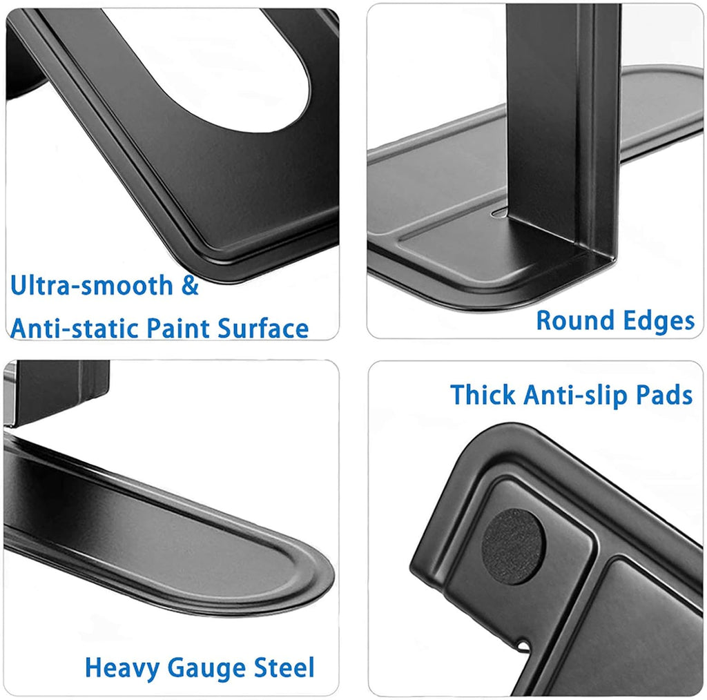 Metal Book Ends for Shelves, Book Shelf Holder Home Decorative, Book Ends for Heavy Books/Movies/CDs, Black 6.5 x 5 x 5.7 in, 4 Pair/ 8 Piece (Pack of 2)