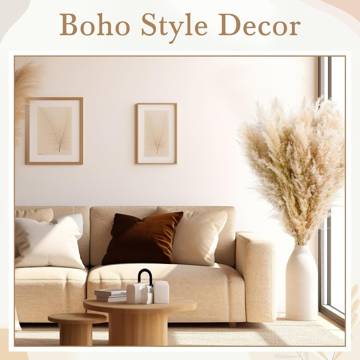 80 Stems Dried Pampas Grass Decor, Large Pampas Grass for Tall Floor Vase