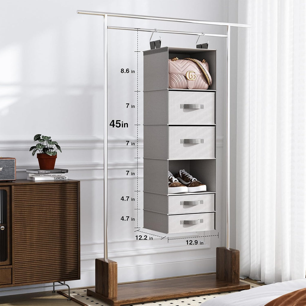Hanging Closet Organizer, Storage Shelf for Wardrobes, Washable 600D Oxford Cloth Hanging Rack