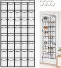 Sokoweii Over the Door Shoe Organizer, 40 Pocket, Clear Mesh, White, Hanging Rack for Closet, Bedroom, Entryway, Nonslip Hook, Storage Holder for Women and Men
