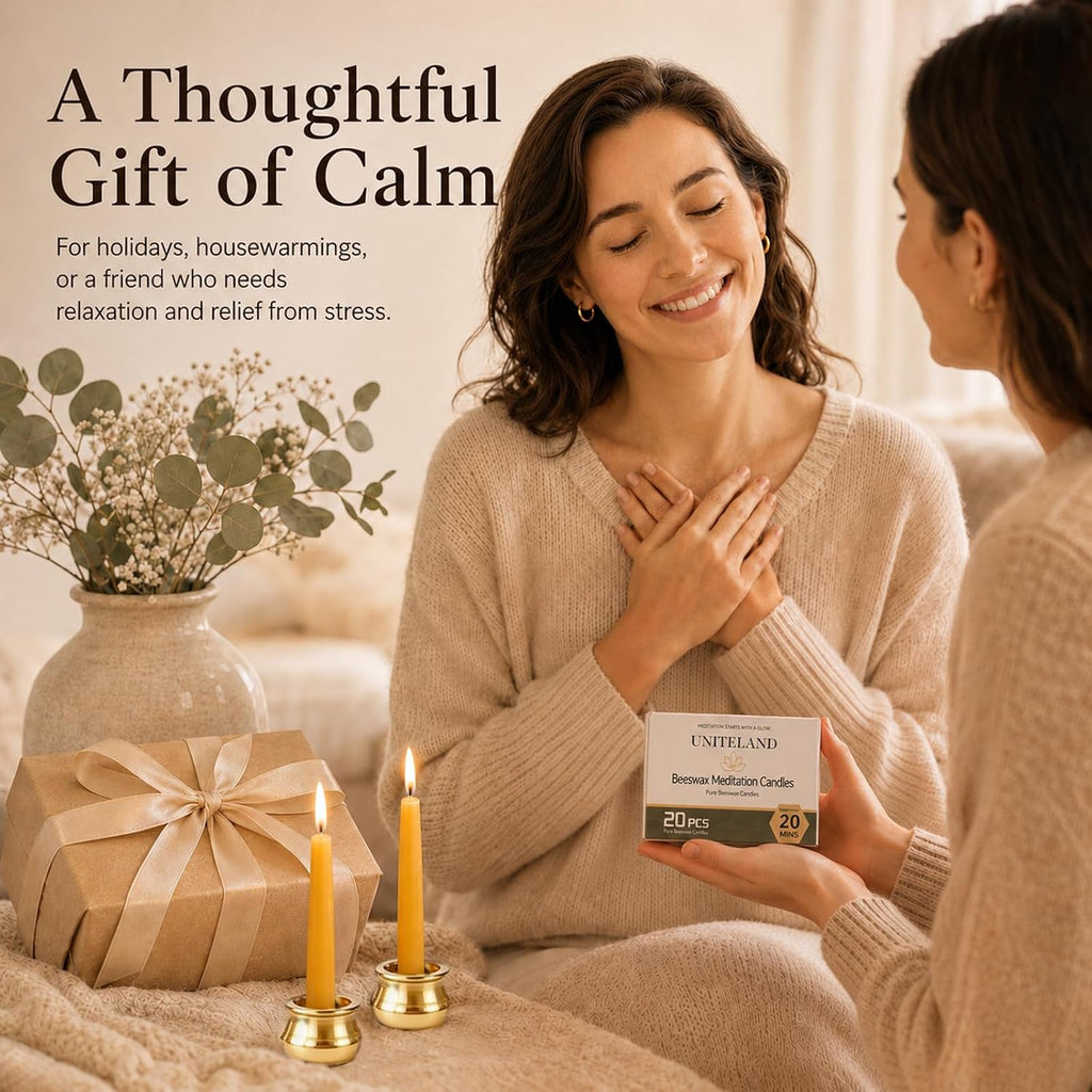 20 Minute Meditation Candles, 40 Pack Unscented Beeswax Candles,3.15 Inch