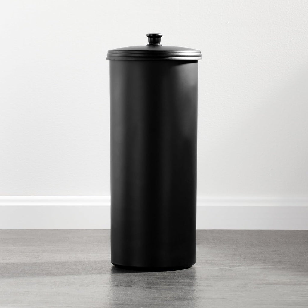 iDesign Freestanding Bathroom Toilet Paper Storage Holder, Matte Black
