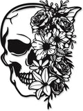 Rajukit Skull Wall Decor with Floral, Gothic