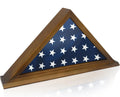 Folded Flag Display Case for 5'x9' Military Burial Flag, Walnut Solid Wood