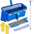 Professional Window Cleaning Kit, Window Washing Kit with 3 Gallon Bucket, 14-Inch Squeegee & 15-Inch Scrubber, 61-Inch Extendable Pole, Window Cleaning Equipment for Home & Commercial (61 inch)