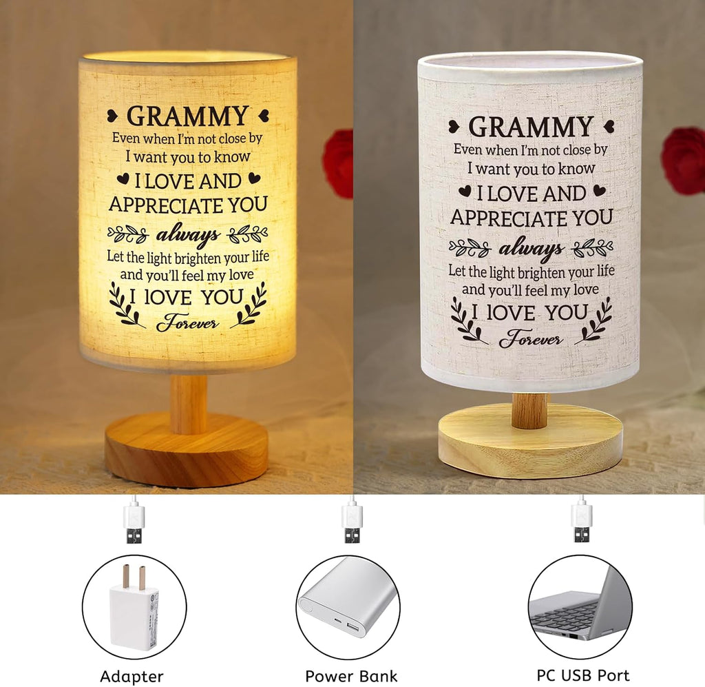 Grammy Gifts from Grandkids, Fabric Bedside Table Lamp Presents