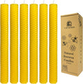Lacaser Beeswax Taper Candles Set of 6 Pcs, 9" Long Candles for Candlesticks in Yellow, Dripless & Smokeless, Burning Time 4 Hours