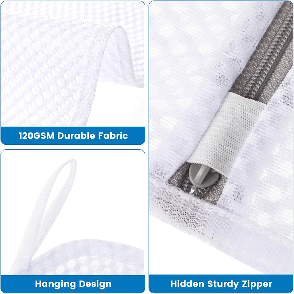 Dntorx 2 Pack X-Large + XX-Large Mesh Laundry Bags for Delicates, White