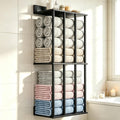 Wall Mounted Towel Rack, Wood & Metal Towel Holder for Bathroom Wall