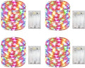 4 Pack Battery Operated Dewdrop Led Lights,Indoor Mini Fairy Lights With Timer Function,For Wedding Home Parties Christmas Holiday Decoration,6 Hours on/18 Hours Off ,30 Count LED,10 Feet(Multi color)