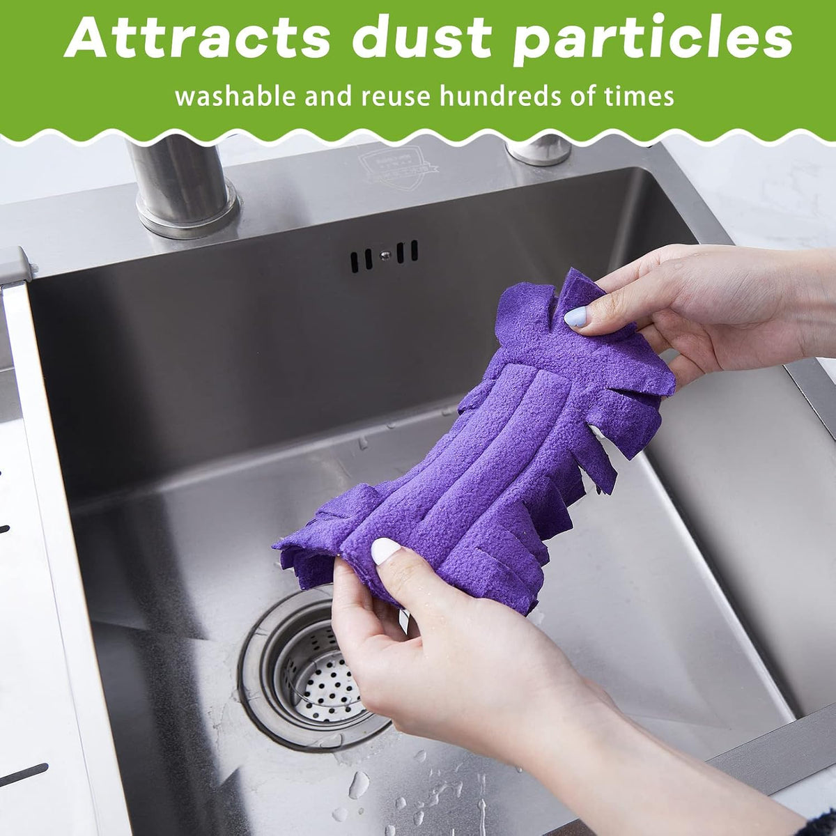 20 Pcs Reusable Duster Refills Washable Pads, Dark Color