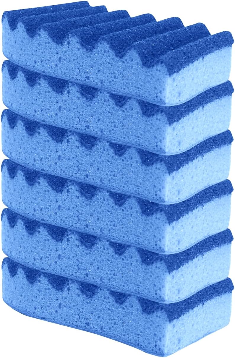 LOLA All Purpose Scrub Sponge, 3 Packs of 2 (6 Units), Made in USA Scrub Sponge- Superior Technology, Non-Scratch, Long Lasting - Dishes, Mugs, Non-Stick Cookware