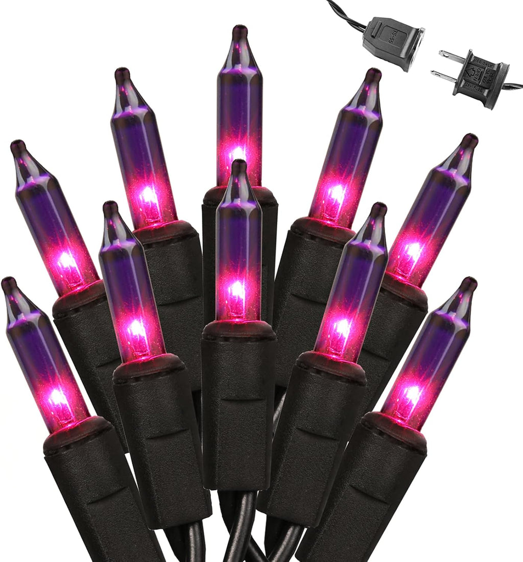 Brizled Purple Halloween Lights, 21.3ft 100 Count Mini Purple String Lights