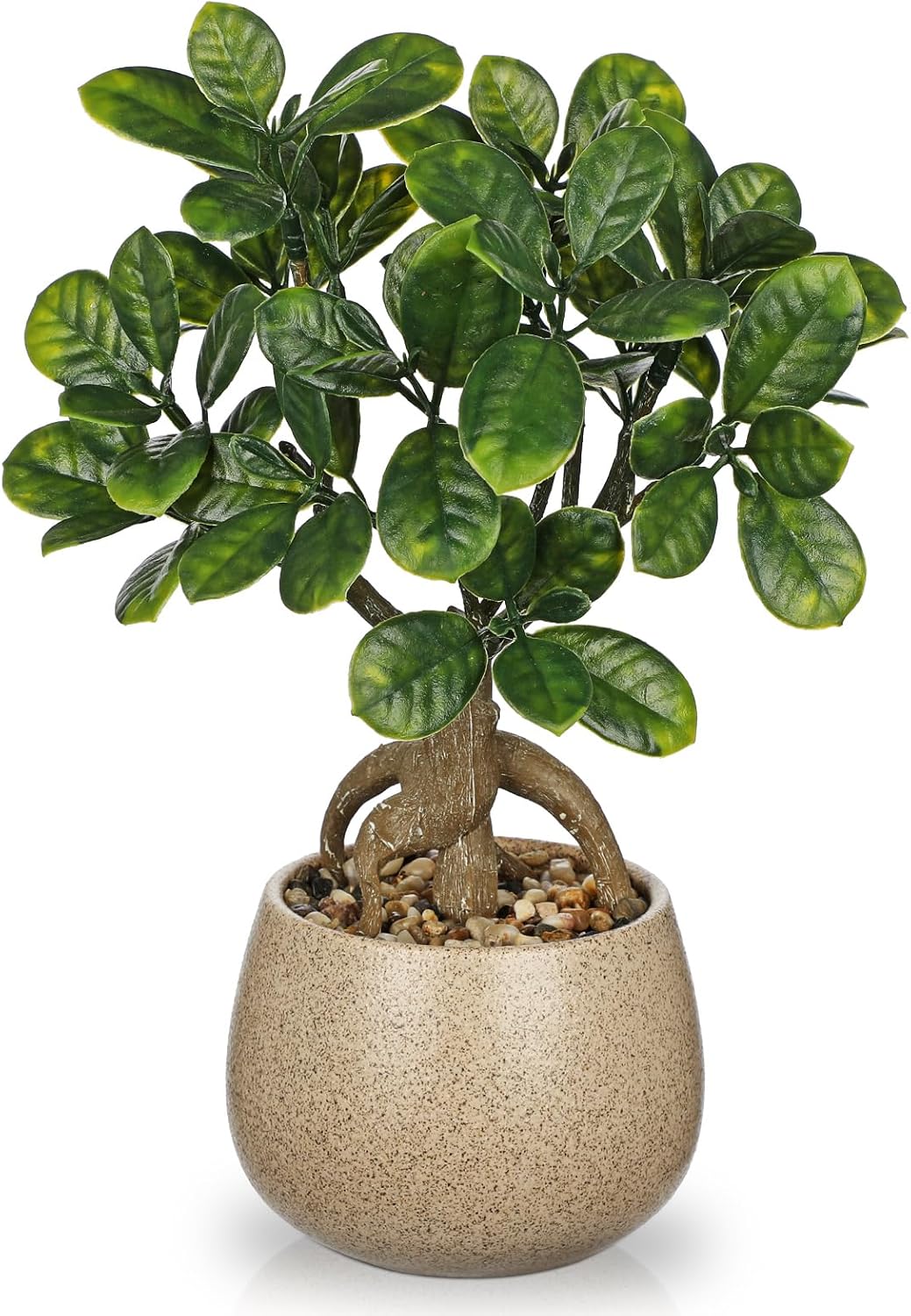 Artificial Bonsai Tree Fake Small Bay Plant with Ceramic Pot Indoor Bonsai