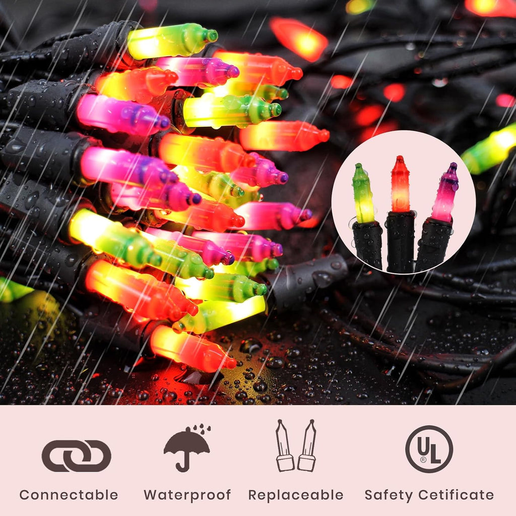 Halloween Lights 100 Mini Purple Orange&Green String Lights