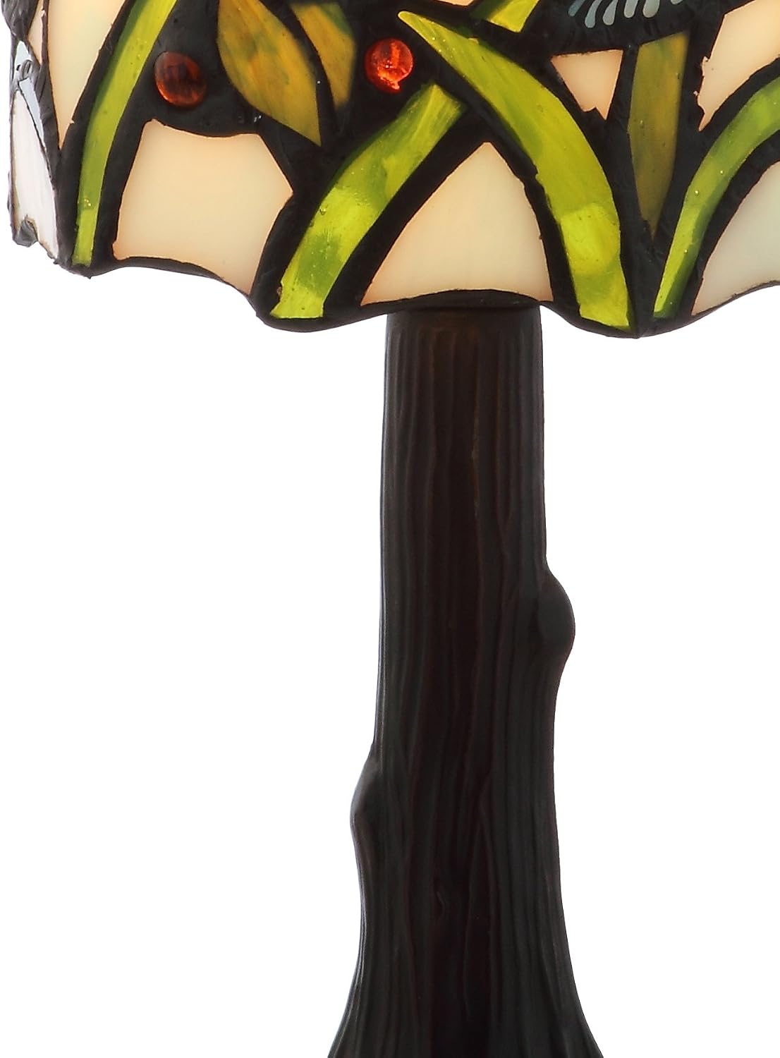 JONATHAN Y Hummingbird Tiffany-Style Table Lamp 12" Stained Glass, Bronze