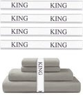 Sheet Linen Labels Bed Sheet Organizer Bands - Elastic Storage Organizer for Linen Closet - King 4 Pack