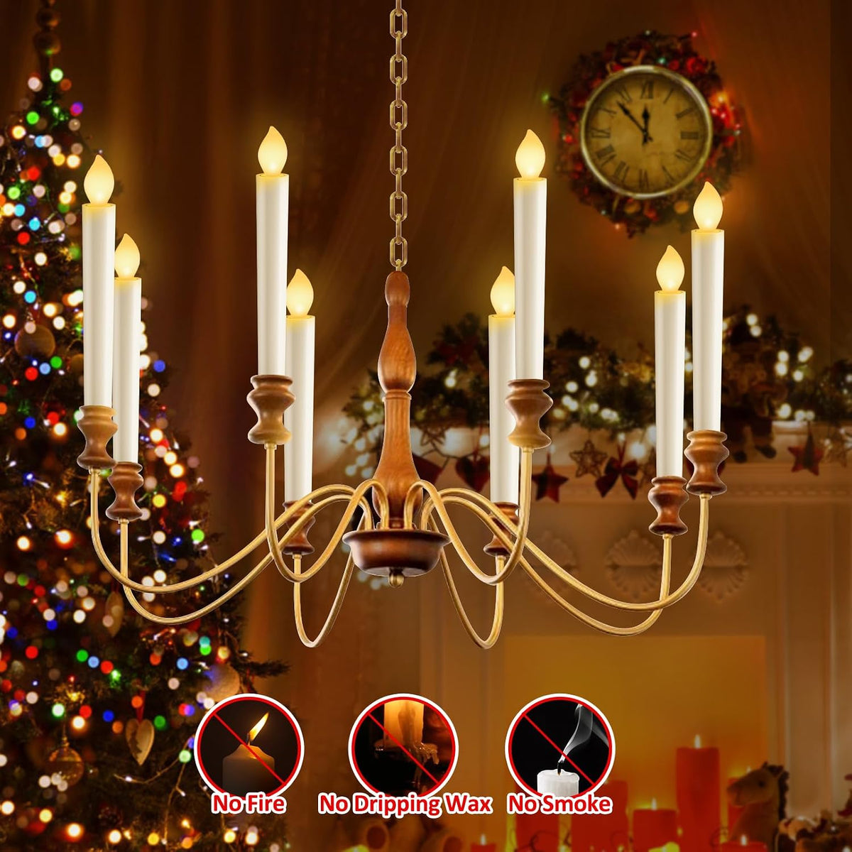 10 Pack Christmas Window Candles Lights Battery Operated Candles Decoration