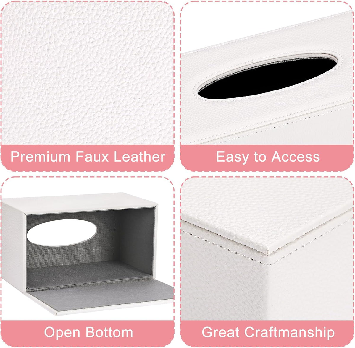 Sumnacon Large Tissue Box Cover Rectangle,Magnetic Bottom Tissue Box Holder