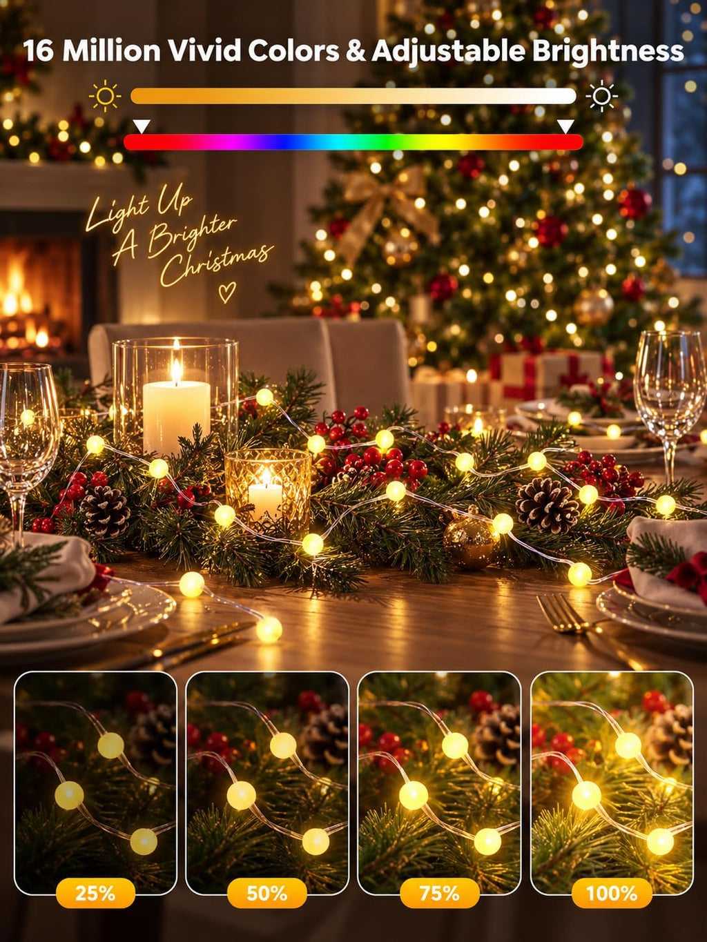 33FT 66LED Globe String Lights Indoor, Color Changing Halloween Lights