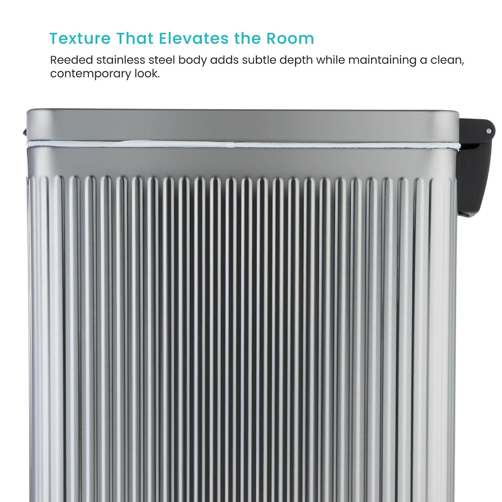 Home Zone Living 12 Gallon Kitchen Trash Can with Slim Fit Design