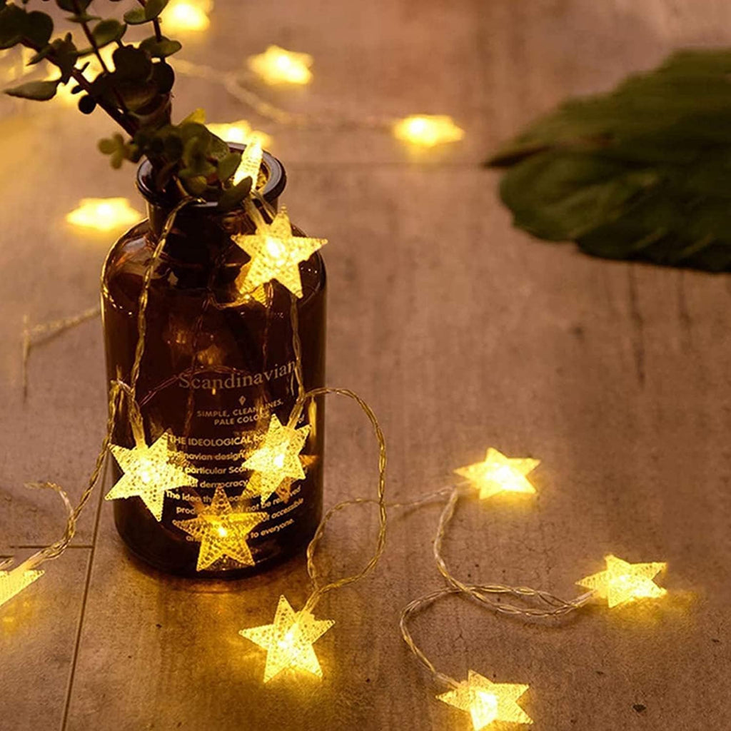 ANJAYLIA 20 LED Star Lights, 10FT Battery Operated Fairy Light, Warm White