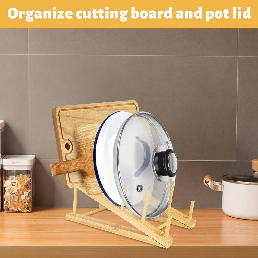 6 PCS Plate Stands for Display, Wooden Dish Drying Rack, 5-Tier Plate Holder Cabinet Organizer Craft Show Display Stands for Tabletop Book Artwork Photo Record Magazine and Platter
