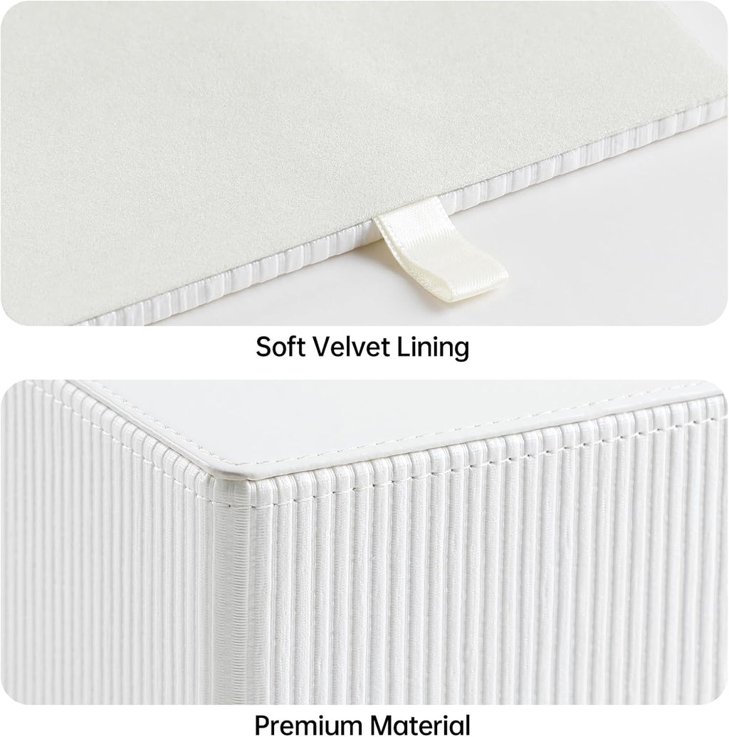 PU Leather Square Tissue Box Cover Tissue Box Holder Cube (Ivory)