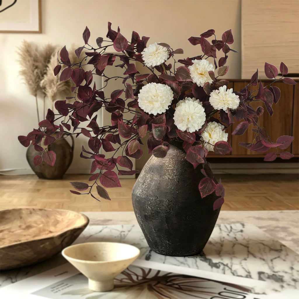 6PCS Cream Mums Long Stem Faux Fall Flowers Realistic Artificial Fall Flowers Indoor 25.5" Faux Silk Mums Flower Stems for Vases Flowers Artificial for Decoration Farmhouse Home Decor