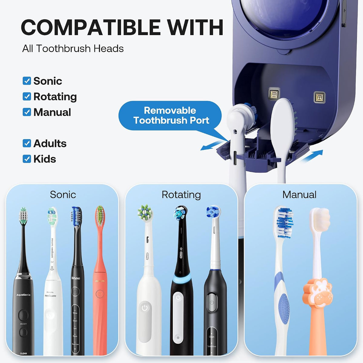 Bitvae Upgraded Tooth Brush Holder for Bathroom 2.0 Infrared Sensing