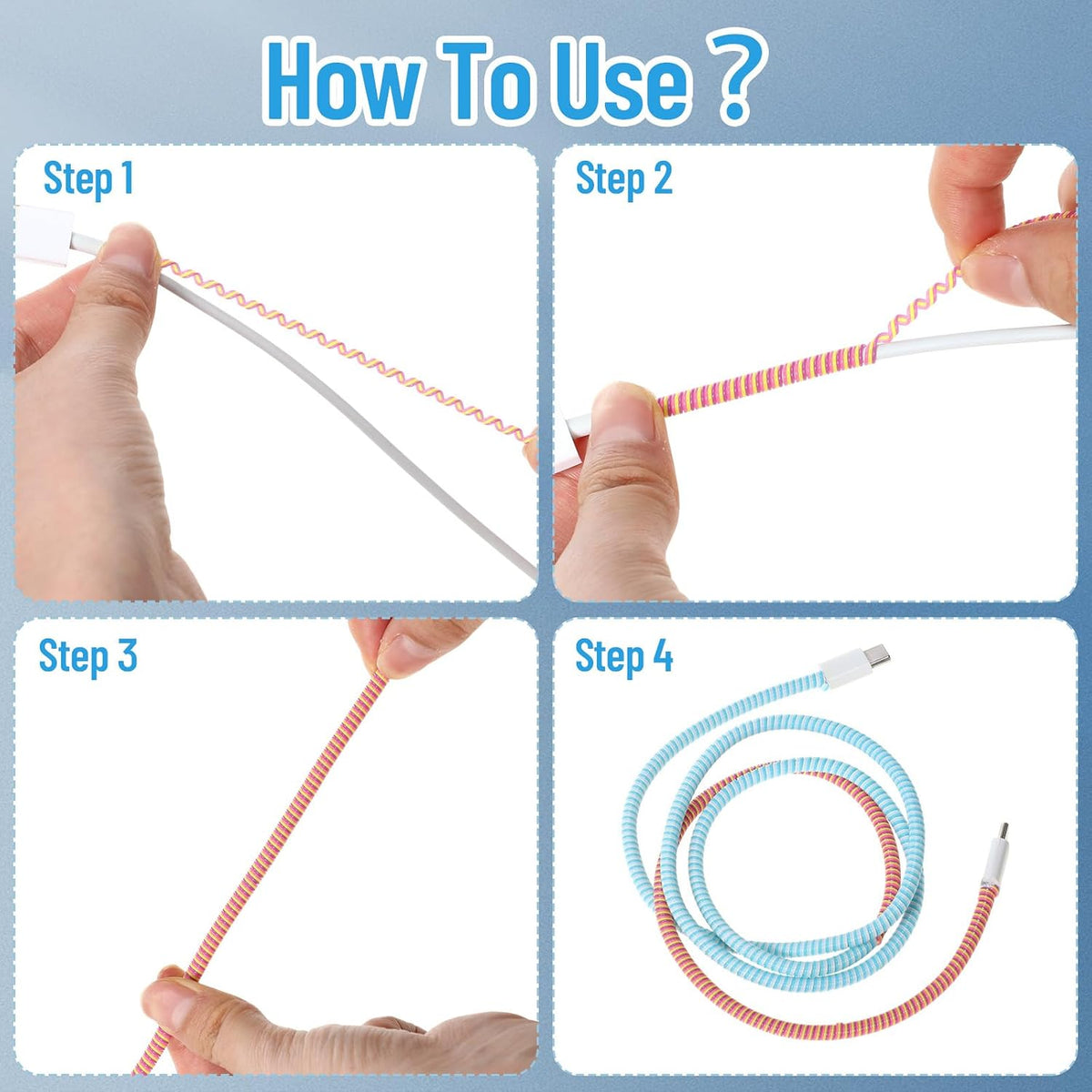Frienda 15 Pcs Spiral Cord Protectors from Pets No Chew Bright Color