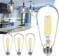 DAYBETTER 4 Pack Vintage LED Edison Bulbs, E26 Led Bulb 60W Equivalent, Dimmable Led Light Bulbs, High Brightness 800 LM Neutral White 4000K, ST58 Antique Filament Bulbs, Clear Glass Style for Home
