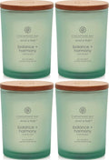 Chesapeake Bay Balance + Harmony Scented Candle Water Lily Pear Fragrance 50 Hours Burn Time Warm & Decorative Soy Wax Blend (Pack of 4)