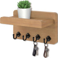 Nekon Key Holder Wall Mount, 8.5 Inch Small Wooden Wall Organizer, Wood