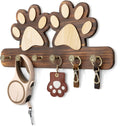 MTERSN Decorative Dog Leash for Wall with 6 Key Hooks for Entryway, Brown