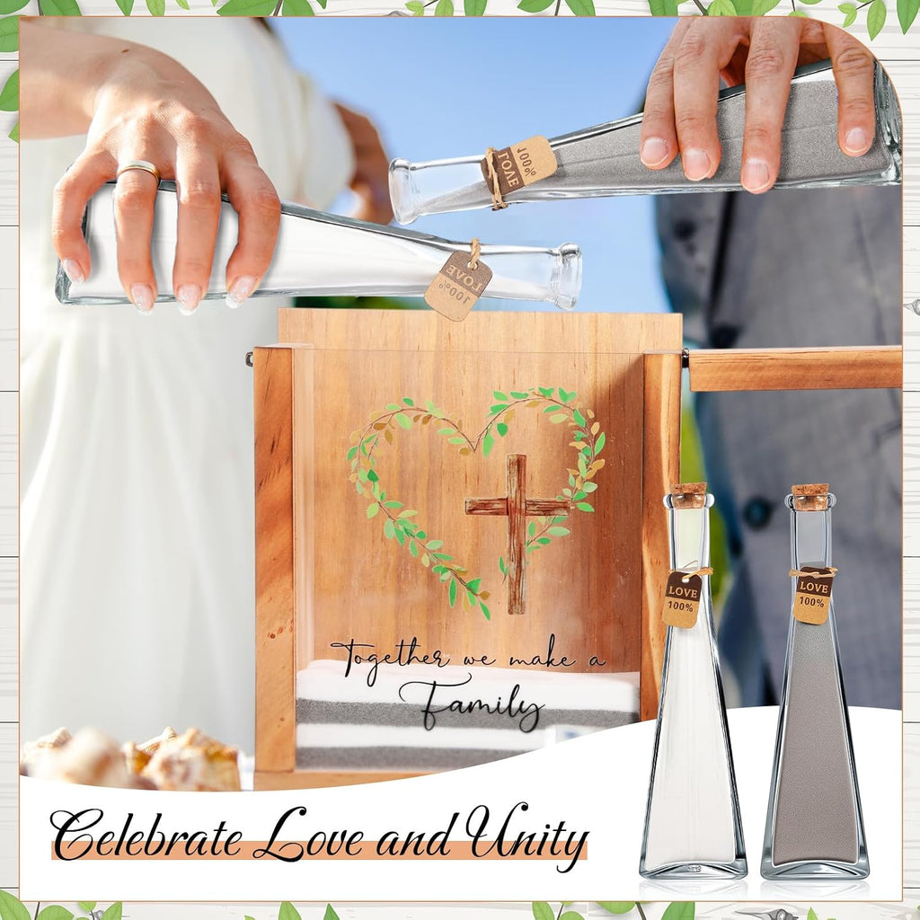 Blosssound Unity Sand Ceremony Set, Love Family Shadow Box, White Gray