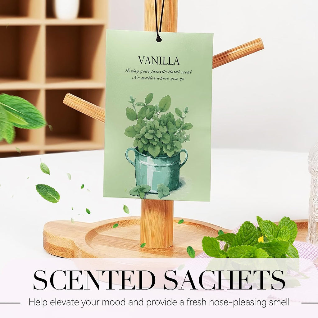 Vanilla Scented Sachet Bags, 12 Pack for Drawers, Closets and Storage