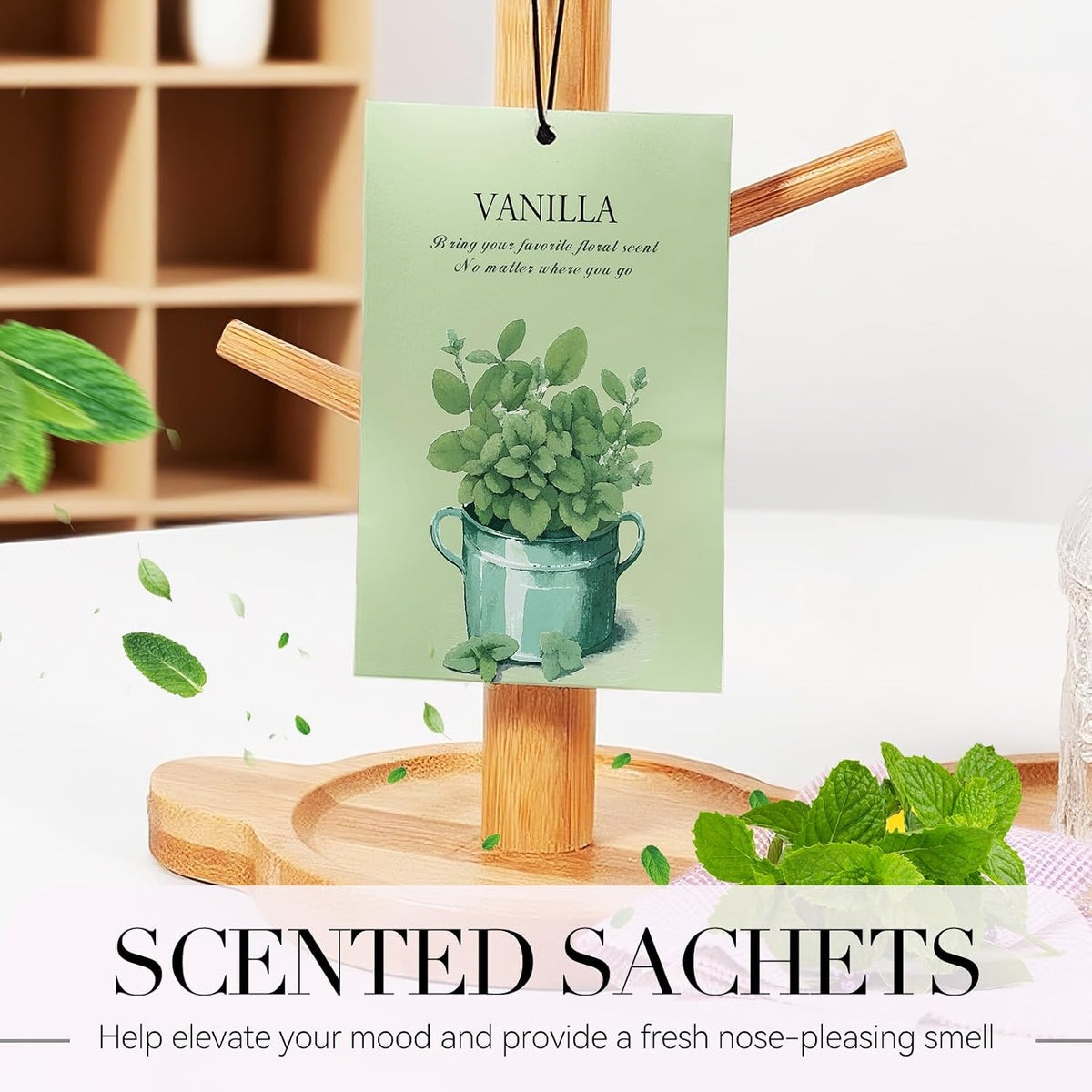 Vanilla Scented Sachet Bags, 12 Pack for Drawers, Closets and Storage
