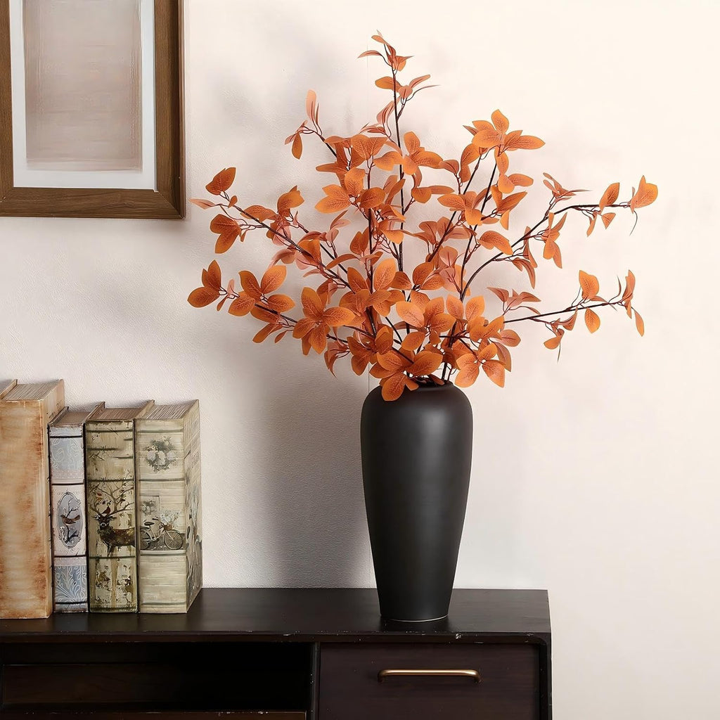 Janinka 5 Pcs Faux Fall Eucalyptus Stems for Vases Farmhouse, Brown