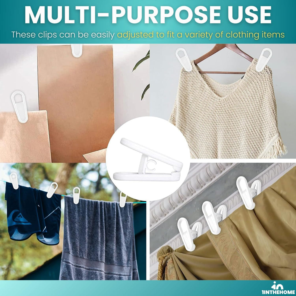 Multi-Purpose Hanger Clips (24 Count) White (Pack of 2)