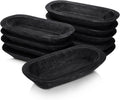 Nuogo 10 Pack 12.5 Inches Wooden Dough Bowls Bulk Rustic Bowls, Black