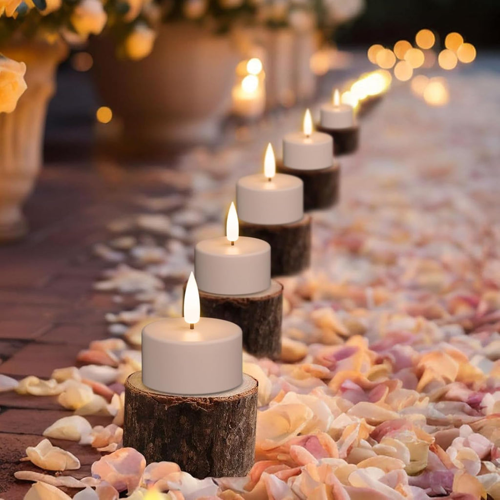 12 Pcs Rechargeable Flameless Votive Candles with Remote and Timer