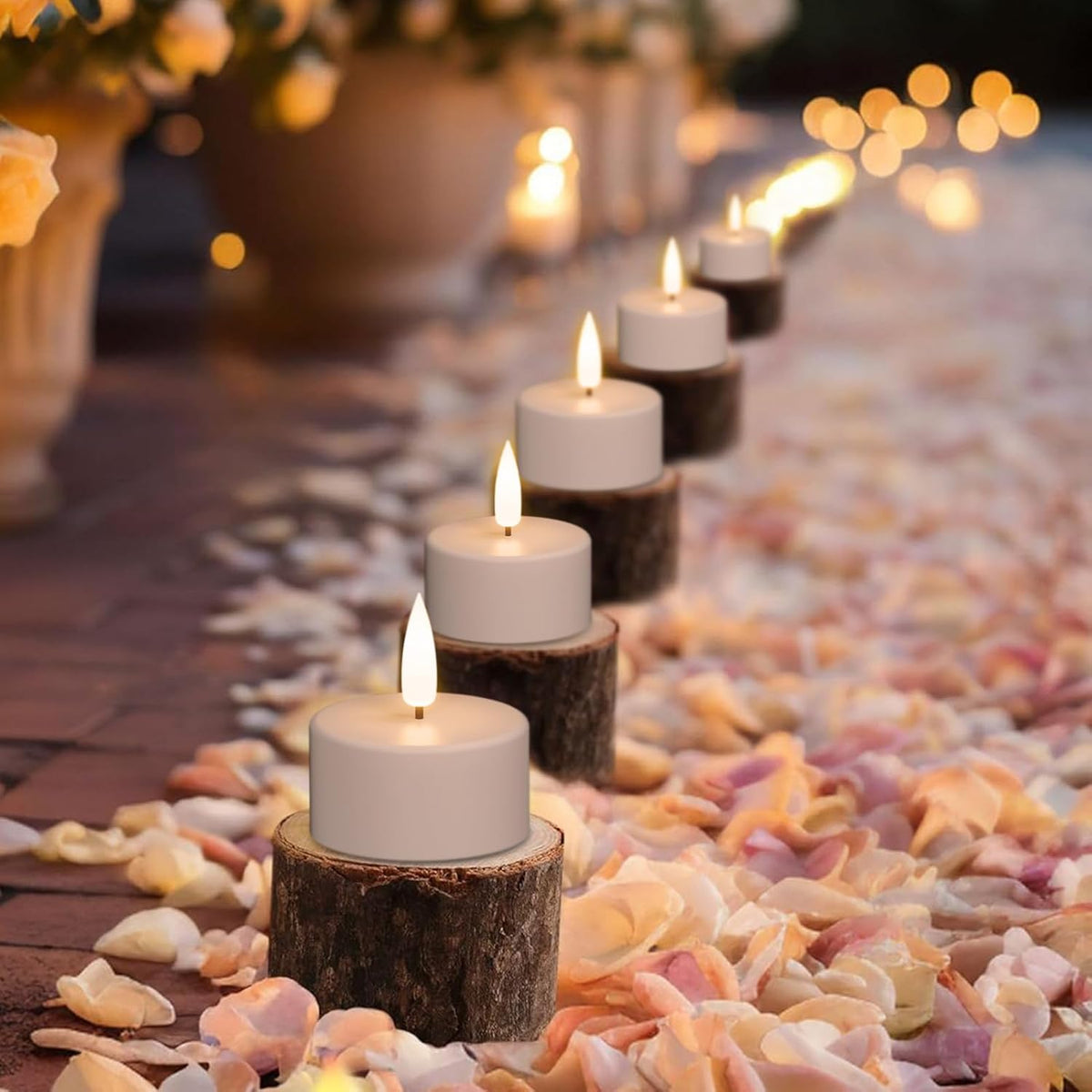 12 Pcs Rechargeable Flameless Votive Candles with Remote and Timer