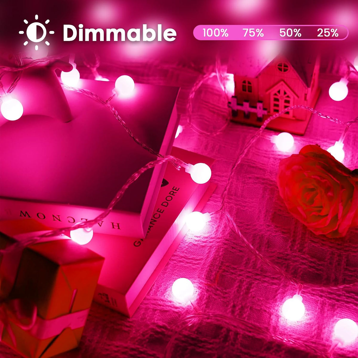 Connectable 43FT 100LED Globe String Lights Indoor, Christmas Lights