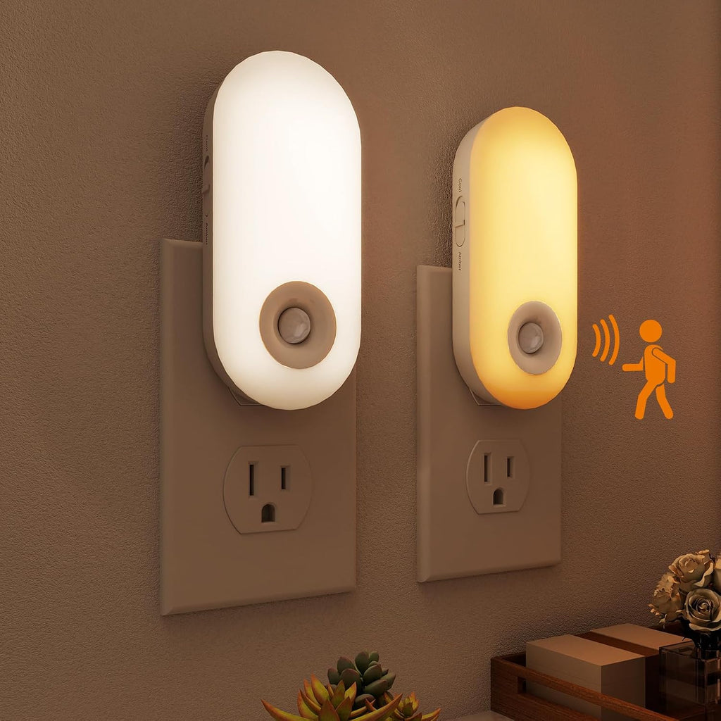 Dawnrise Bright Night Lights Plug into wall, Motion Sensor, CCT 2200K/4000K