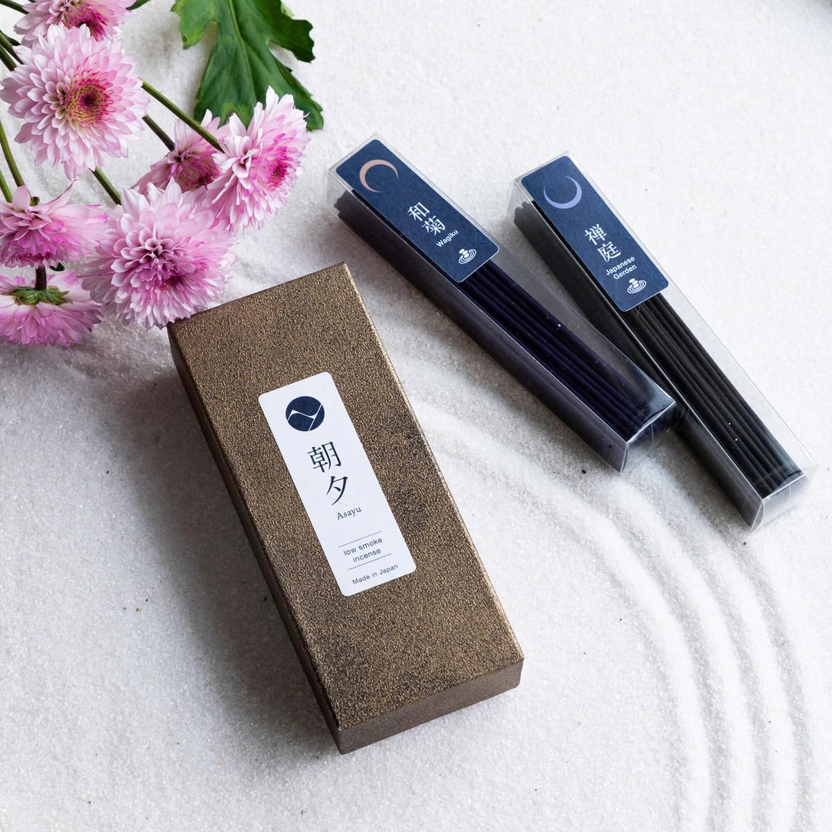 Asayu Japan Zen Incense Gift Set with Zen Holder, Low Smoke